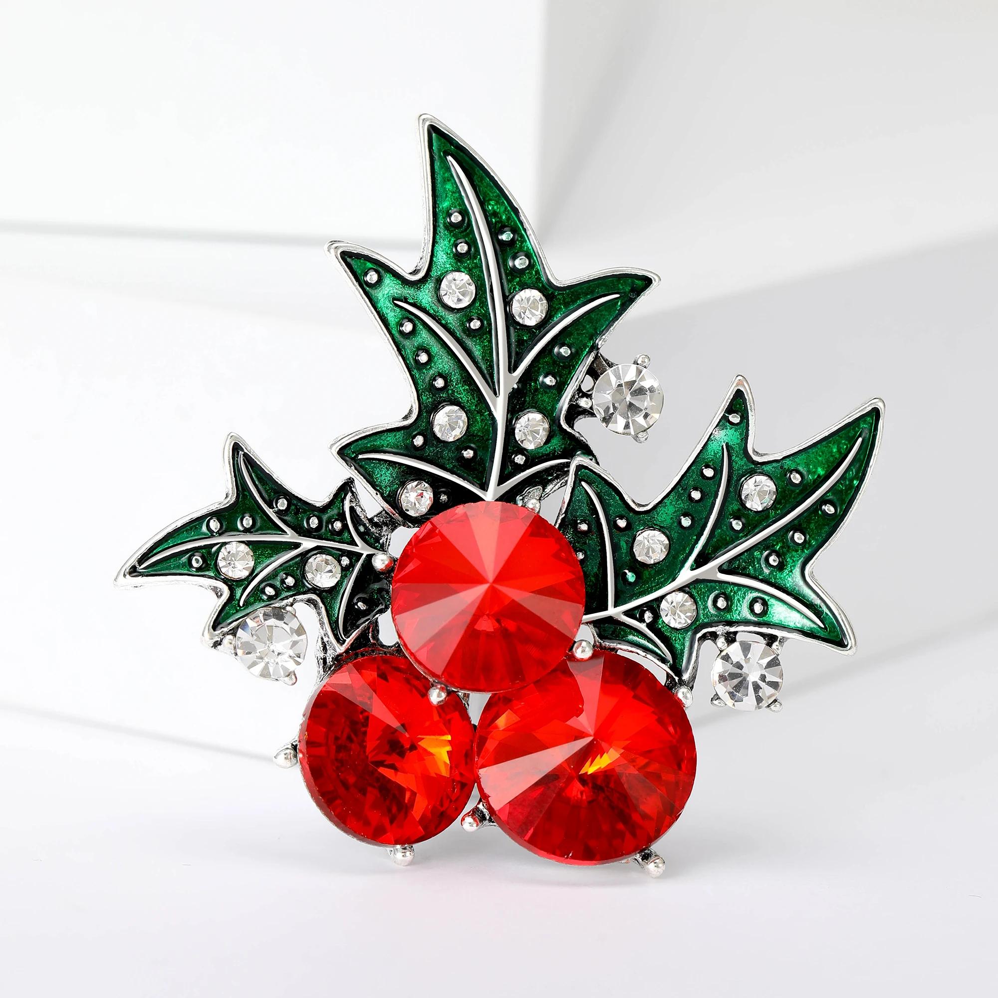 

Рождественская фруктовая брошь, Изысканные женские ювелирные аксессуары, Брошь для украшения офисной вечеринки, Дарите друзьям праздничные подарки красный