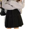 Women's Woolen Pleated High-Waisted Wide-Leg A-Line Shorts for Autumn/Winter 2026