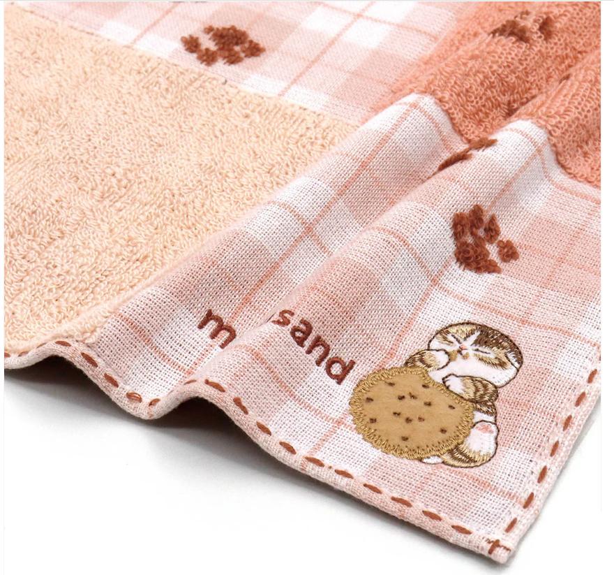 mofusand Towel Handkerchief (Cookie Nyan Pink) Japan NEW