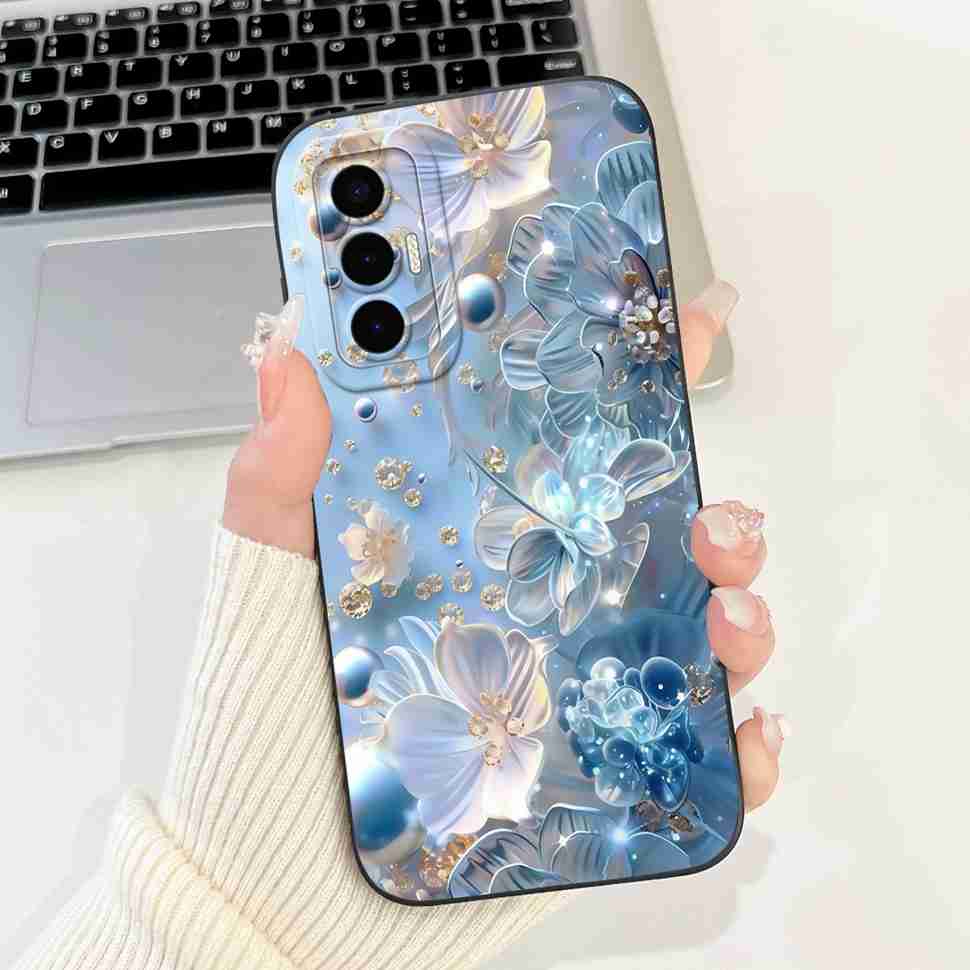 

Для Tecno Pova 3 6.9 Чохол Модний Дизайн М яка Силіконова Накладка Для Tecno Pova3 LF7n Милий Мультяшний Кіт Годинник Ударостійкі Чохли для Телефону Tecno Pova 3