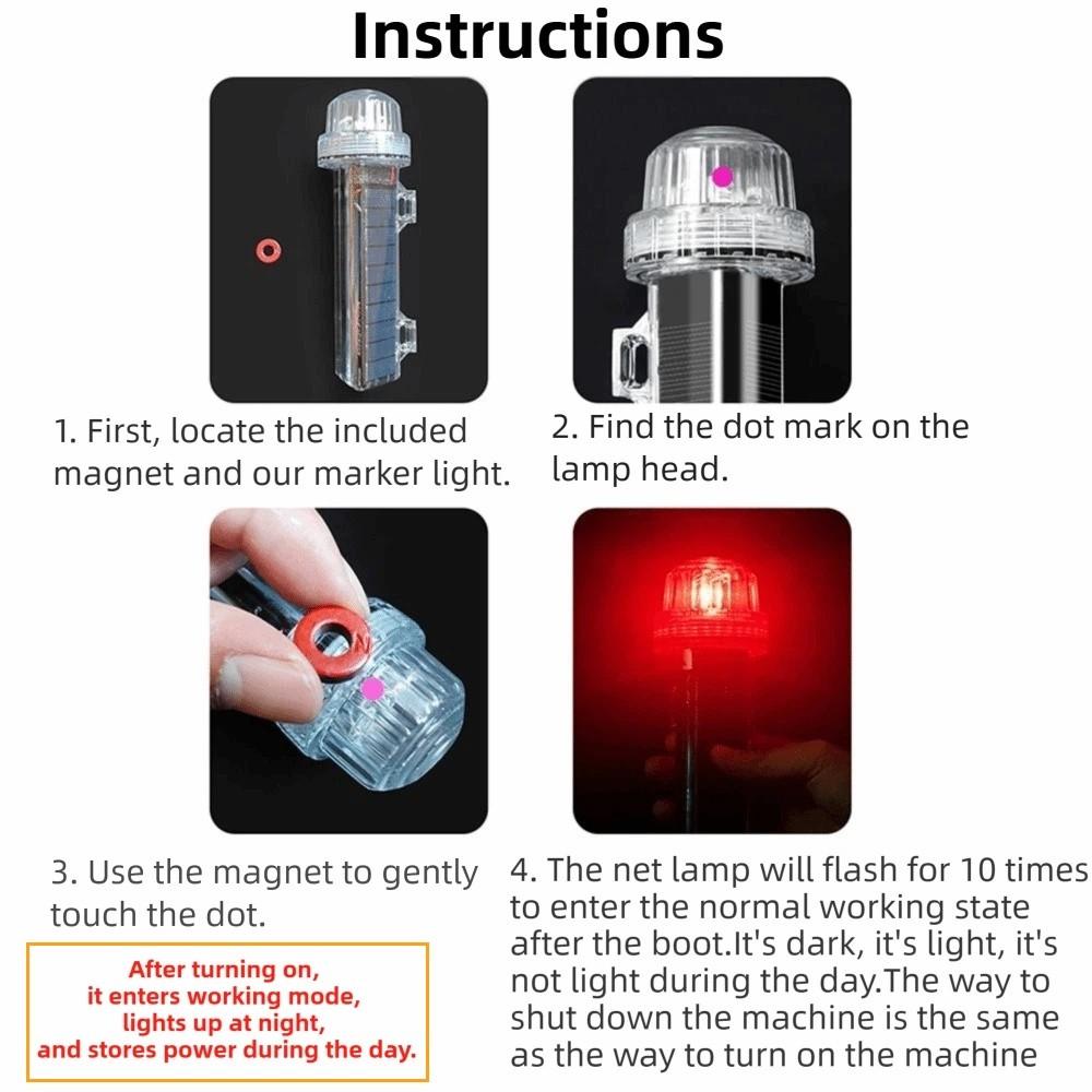 Tricolor Light Solar Ocean Signal Light Waterproof Navigation Signal Light  Yacht Accessories