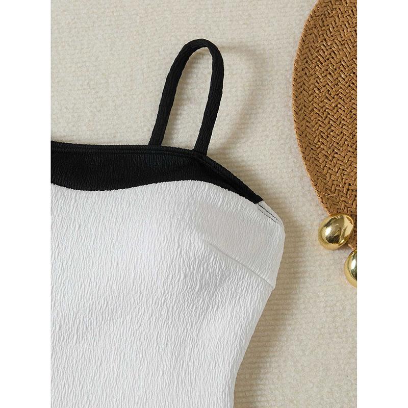 Sexy Frauen Einteiliger Badeanzug Weibliche Bademode Badeanzug Beachwear Hohe Taille Patchwork Badeanzug