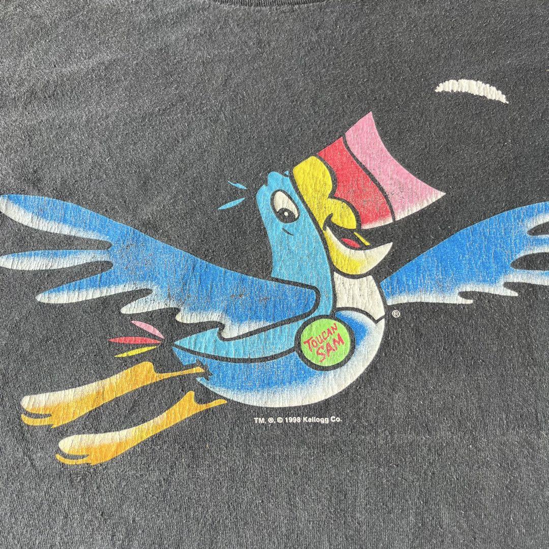 

[USED] 90s Kellogg s anime T-shirt, made in the USA, double-sided print, black.