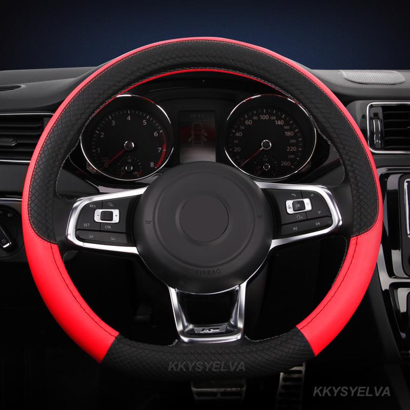 PU kůže D/O tvar 38CM Auto Potah volantu Protiskluzový pro VW Golf 7 Polo Bora Passat Touran CC T6 T5 T4 Auto příslušenství