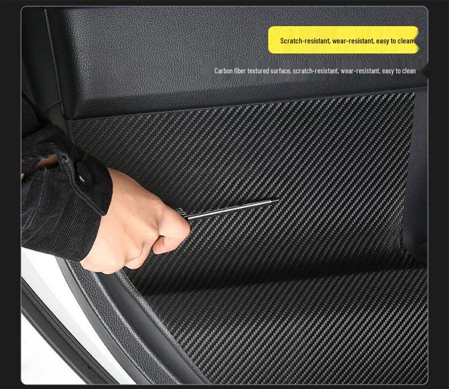 Buick E5 Door Kick Mats: Carbon Fiber Passenger Seat Protection Stickers.