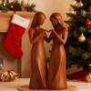 Sister Figurine Standing 2/3/4 Women Wooden Sculpture Friendship Gifts for Best Friends Women Desktop Ornament for Home Decor