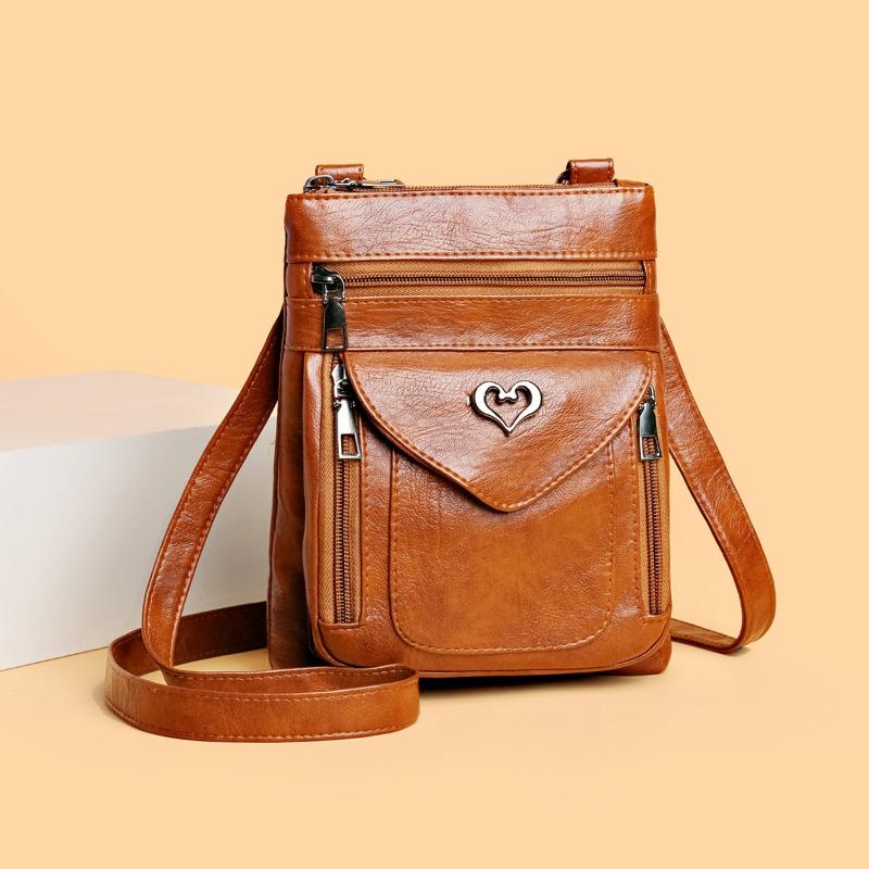 Retro pouzdro na telefon, Módní taška přes rameno, Taška crossbody, Všestranná peněženka na mince, Pouzdro na telefon z měkké kůže