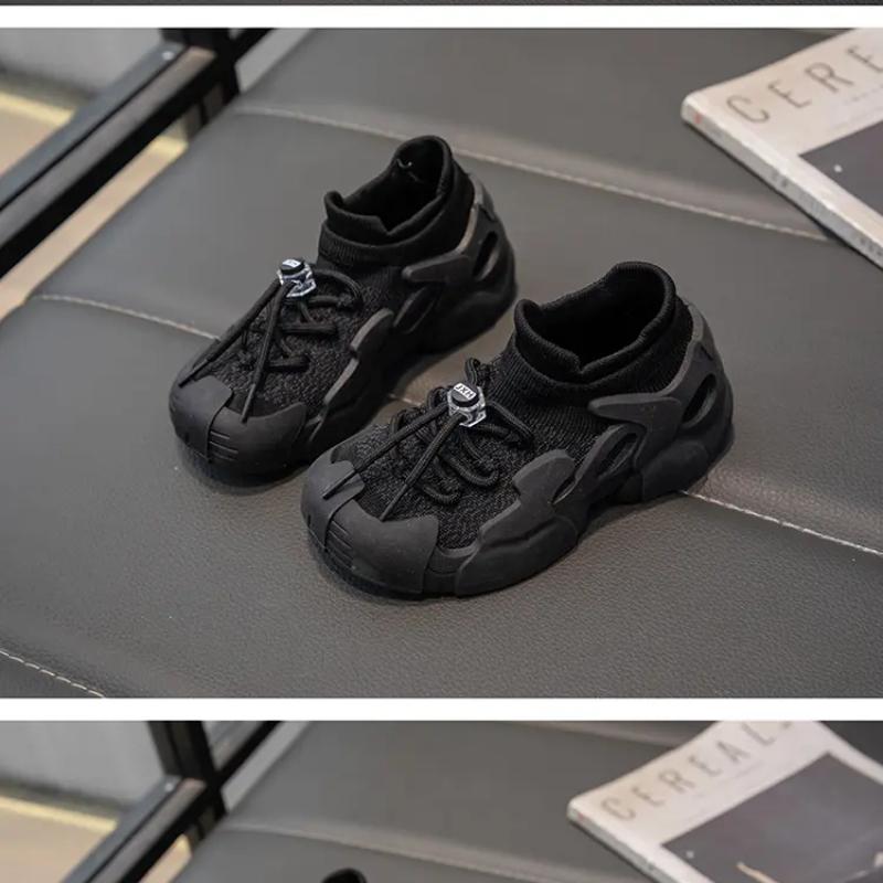 

Детские носки, вязаные модные высокие кроссовки для мальчиков и девочек, повседневные спортивные носки, детские теннисные туфли 39 чёрный