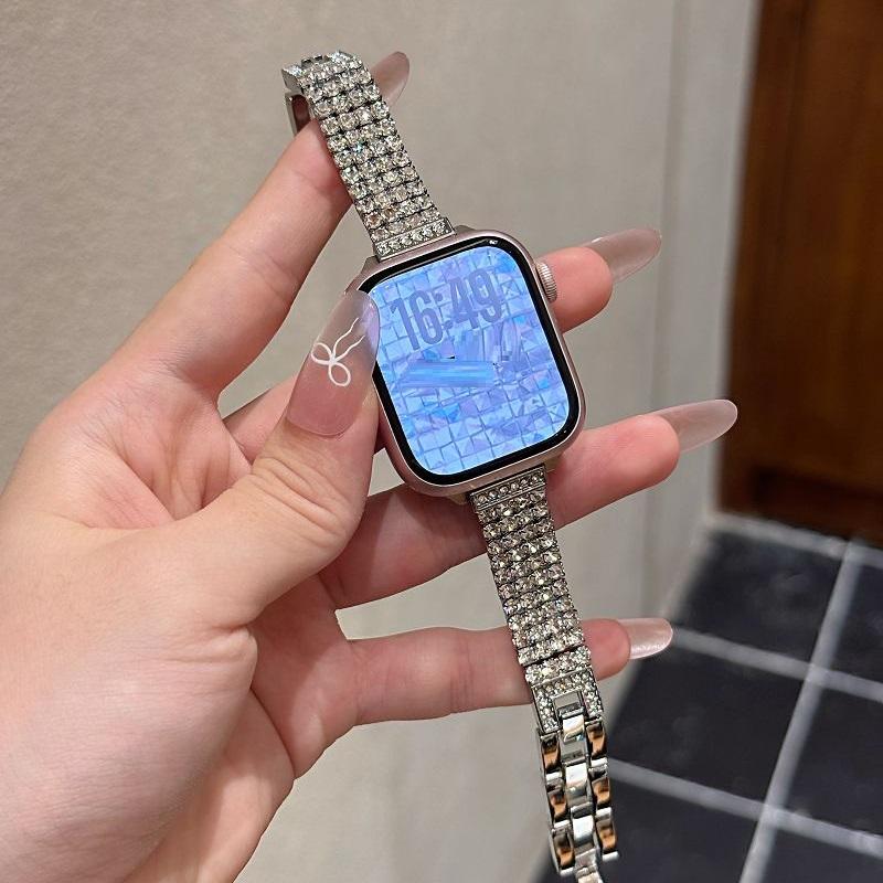 Full Diamond Smartwatch Strap for Apple watch Band 42 46 49 45 44 38 40mm Jewelry Metal Watch Bracelet for iWatch S10 9 8 7 6 5
