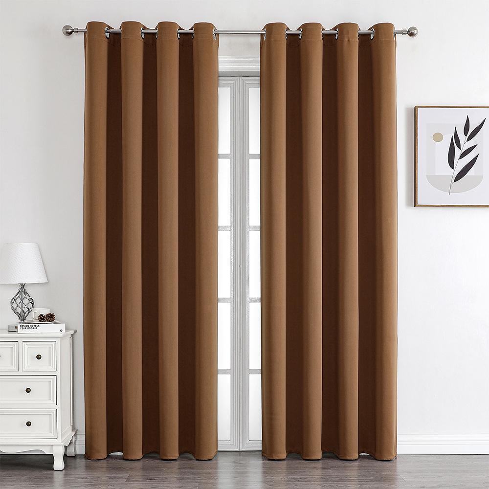 High-Precision Blackout Solid Color Curtain Cloth Window + Finished Fabric