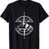 Compass Rose Mountain Scene Hiking Backpacking Nature Lover T-Shirt