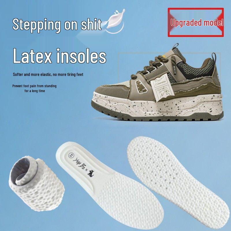 Men's 2025 Black Microfiber Skate Shoes - Versatile Thick Sole for Added Height, Soft and Stylish for Couples