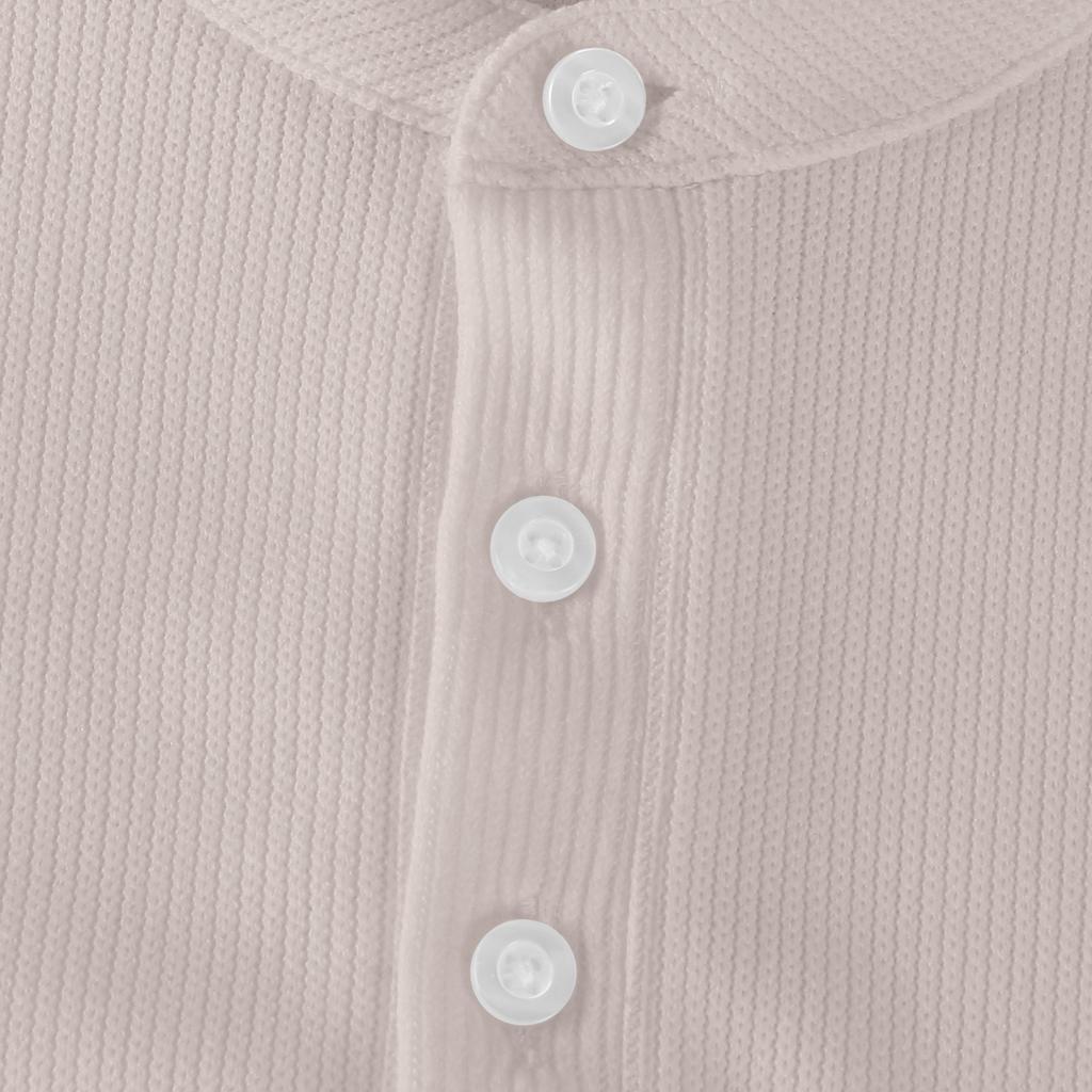Men's Casual Knit Button-Up Long-Sleeve Shirt