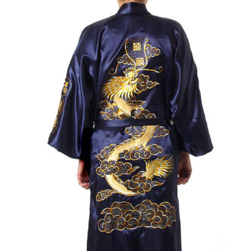 Ethnic Chinese Style Men's Clothing Men's Dalong Bathrobe Bathrobe Dragon Robe Tang Suit Pajamas Nightgown Home Service Embroidered Dalong