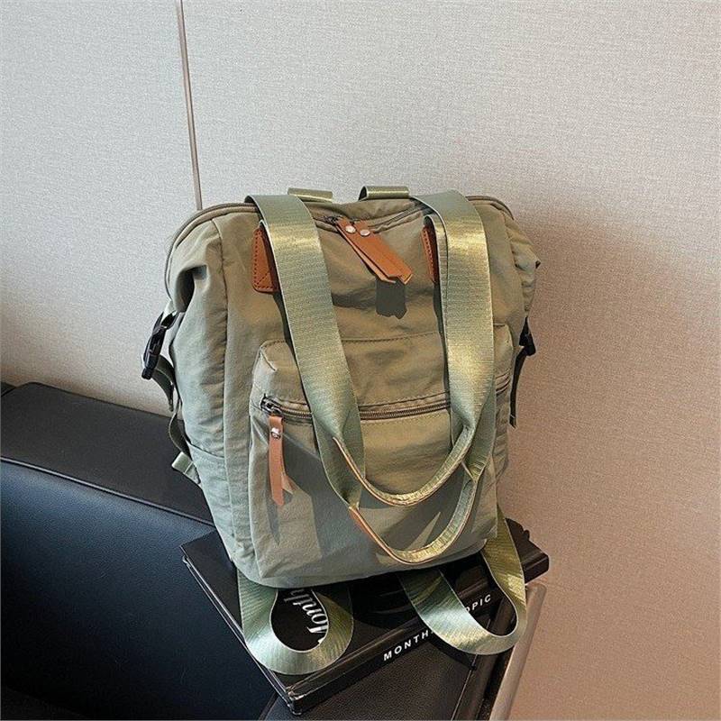 Schoolbag for women, Korean style large capacity washable canvas backpack, versatile commuting ins, casual high school and college student backpack