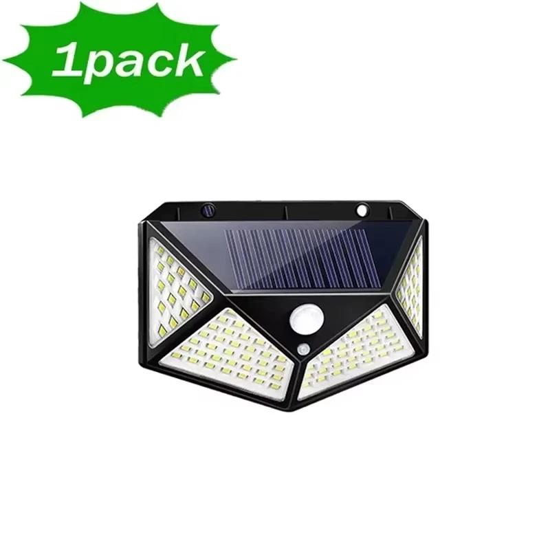 Solar Wall Lamp Outdoor 100 LED 4 Sided Luminous Motion Sensor Waterproof Garden Courtyard Lighting 1/2/4/6/10PCS Set