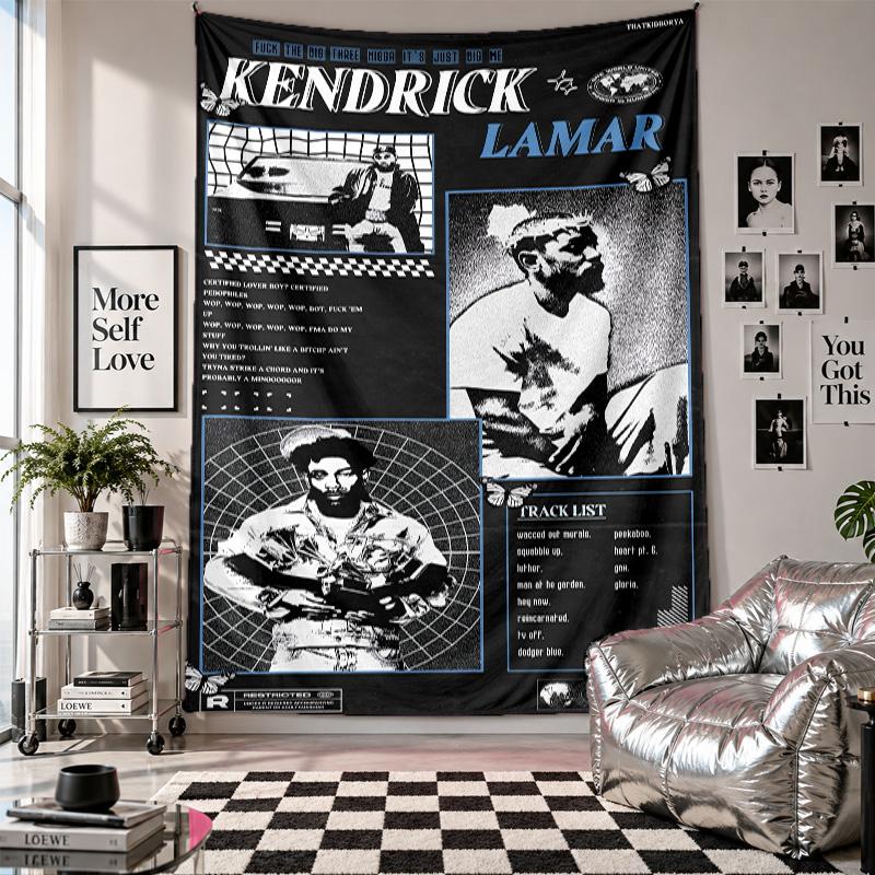 Wall TapestryKendrick Lamar Art Hanging Cloth Decorative Background Cover for Room Decoration