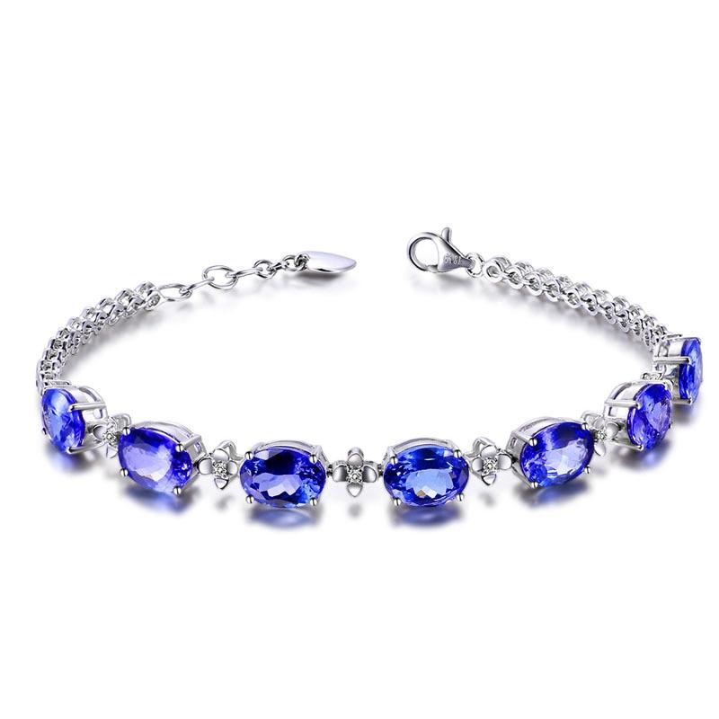 BELLA BOX New Trendy Bracelets For Women Oval Multiple Blue Zircon Female Fine Jewelry