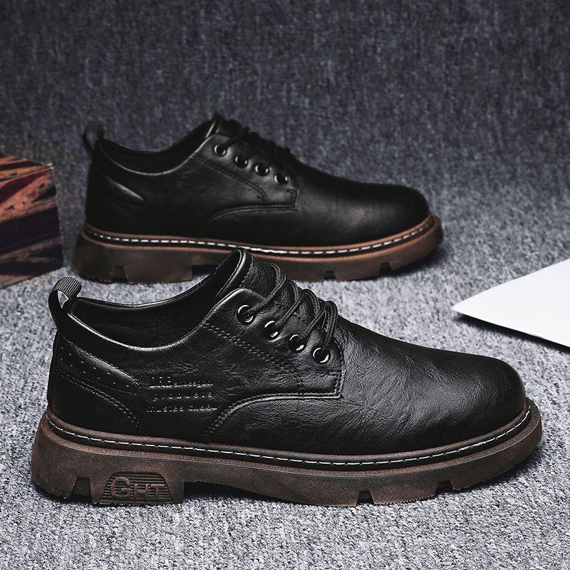 Leather Shoes Men's Korean Version Trend Versatile Business Dress British Small Leather Shoes Autumn New Youth Black