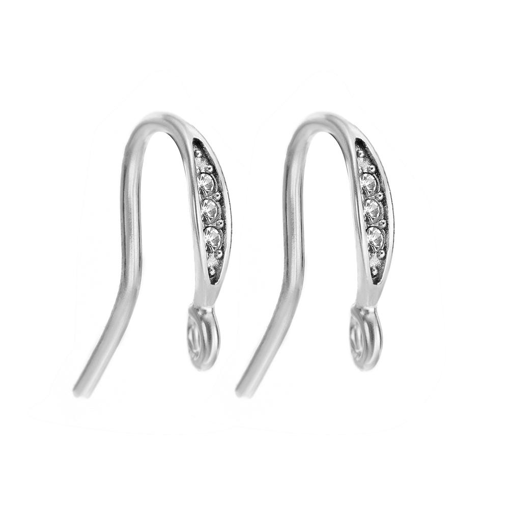 10pcs Stainless Steel PVD Gold Plated Zircon Earring Hooks Wires for DIY Jewelry Findings Accessories Handmade Earrings Making