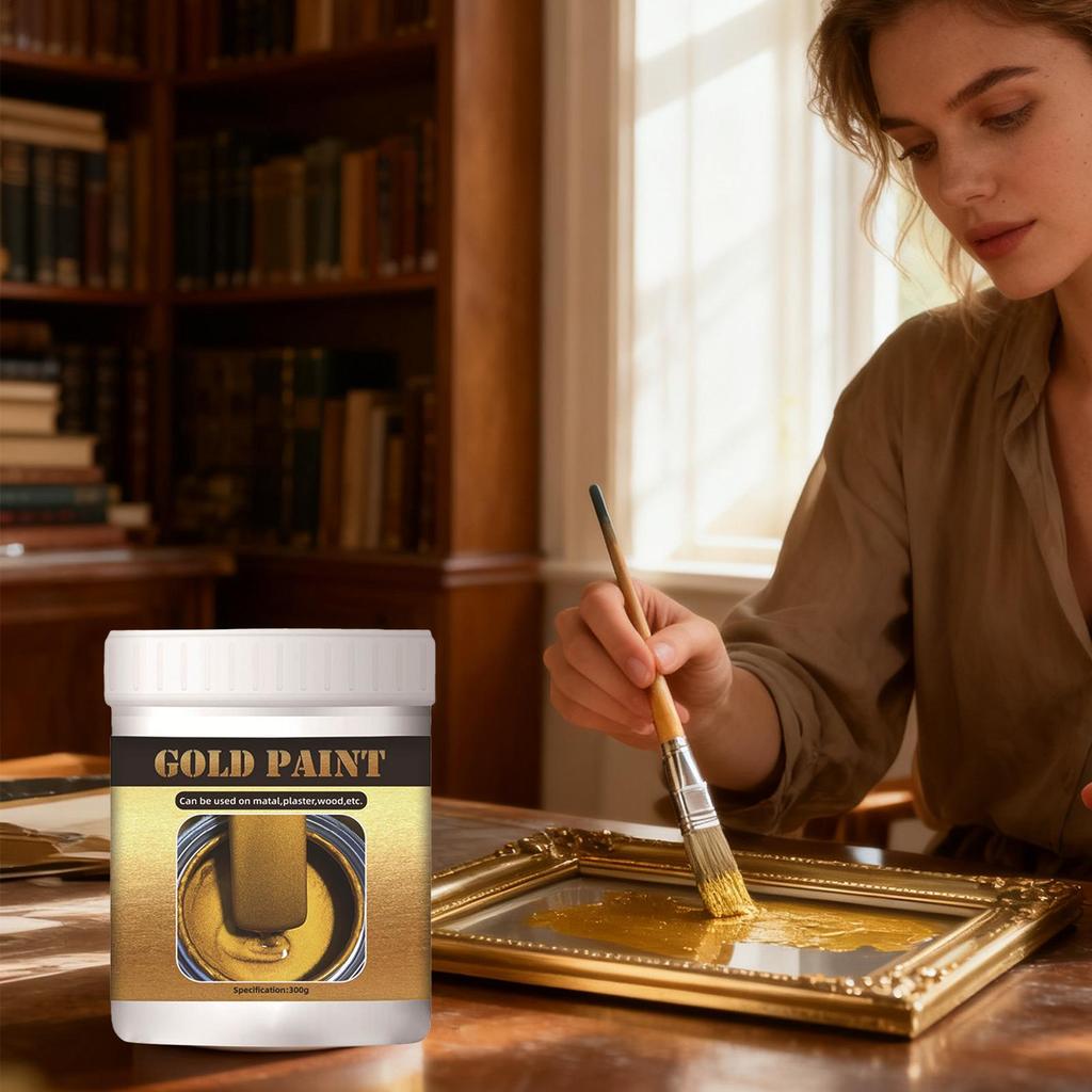 Gold Paint For Crafts 300g Coloring Supplies Liquid Gold Furniture Paint For Window Iron Railing Furniture Hardware Craft Wood