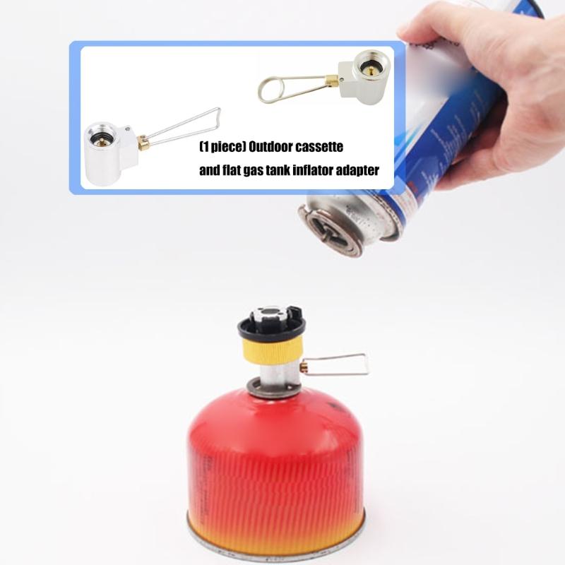 Gas Canister Adapter Small Metal Design for Stove Camping Quick Connecting Propanes Tanks Refueling Outdoor Cooking Tool