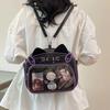 Kawaii Katze Ita Tasche Y2K Japanischer Stil PU Leder Umhängetasche Harajuku Transparente Tasche Rucksack für JK Schuluniform