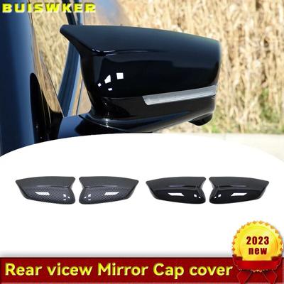 For KIA EV6   Trim Cover Side Mirror Molding 1 Pair ABS Black Cap Carbon Fiber Style Durable Easy To Install
