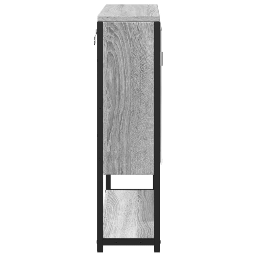 Vidaxl Bathroom Cabinet with Mirror, Grey Sonoma Oak, 60X16X60 Cm