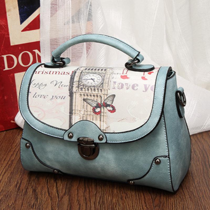 Spring and Summer New Matte Women's Bag Lock Retro Style Handbag Solid Color Versatile Shoulder Messenger Bag