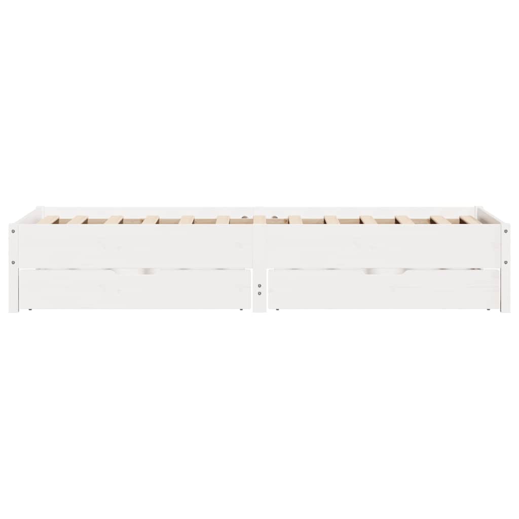 Solid Wood Bed without Mattress White 75 x 190 cm Pine Wood