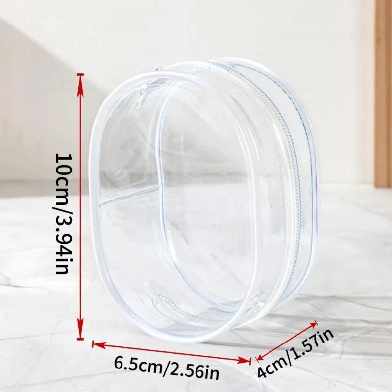Portable Mini Clear Zipper Storage Bag Keychain Cartoon Doll Mystery Box Organizer for Earphones Chargers for Christmas
