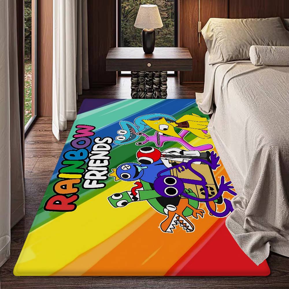 Game R-Rainbow Friends Cartoon Floor Mat INS Style Soft Bedroom Floor House Laundry Room Mat Anti-skid Household Carpets