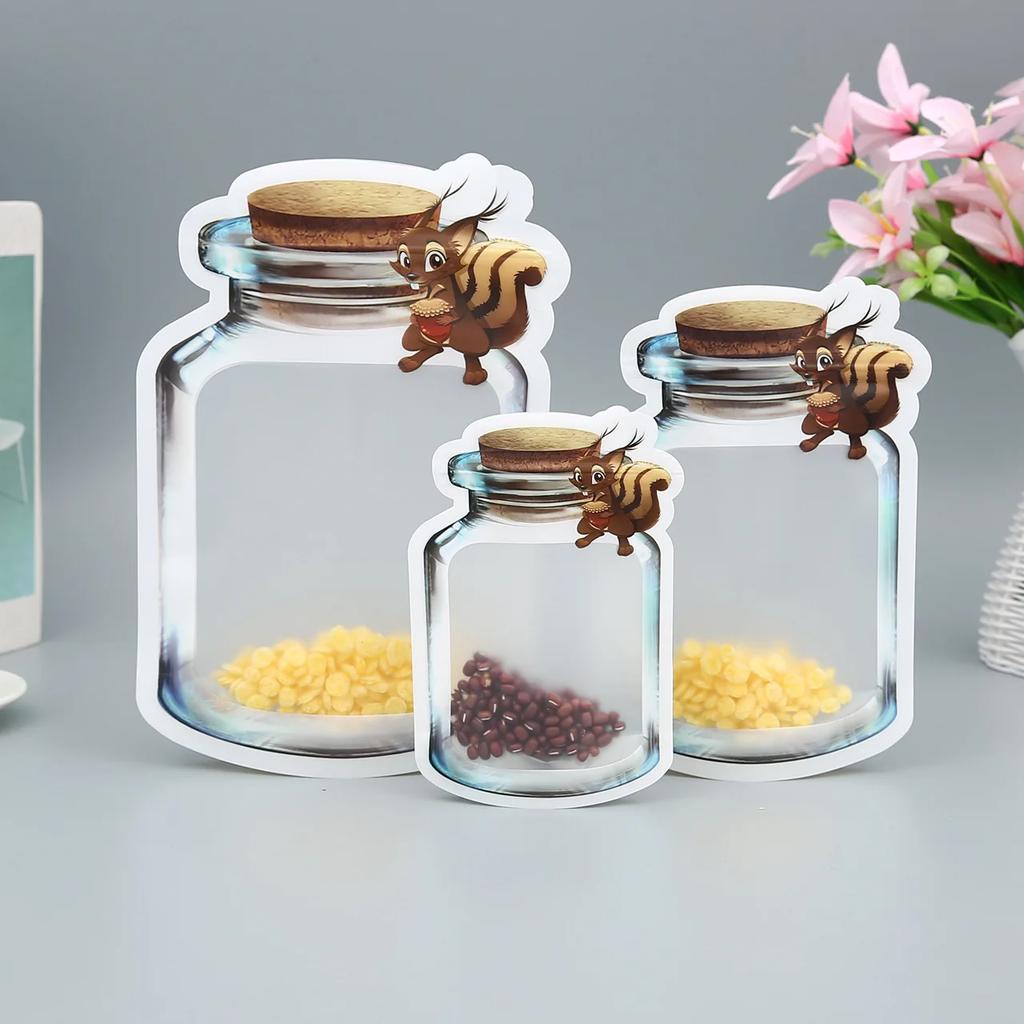 5PCS/set Travel Food Candy Ziplock Bags Portable Reusable Bottles Bags Seal Food Container Food Snack Zipper Bags wholesale