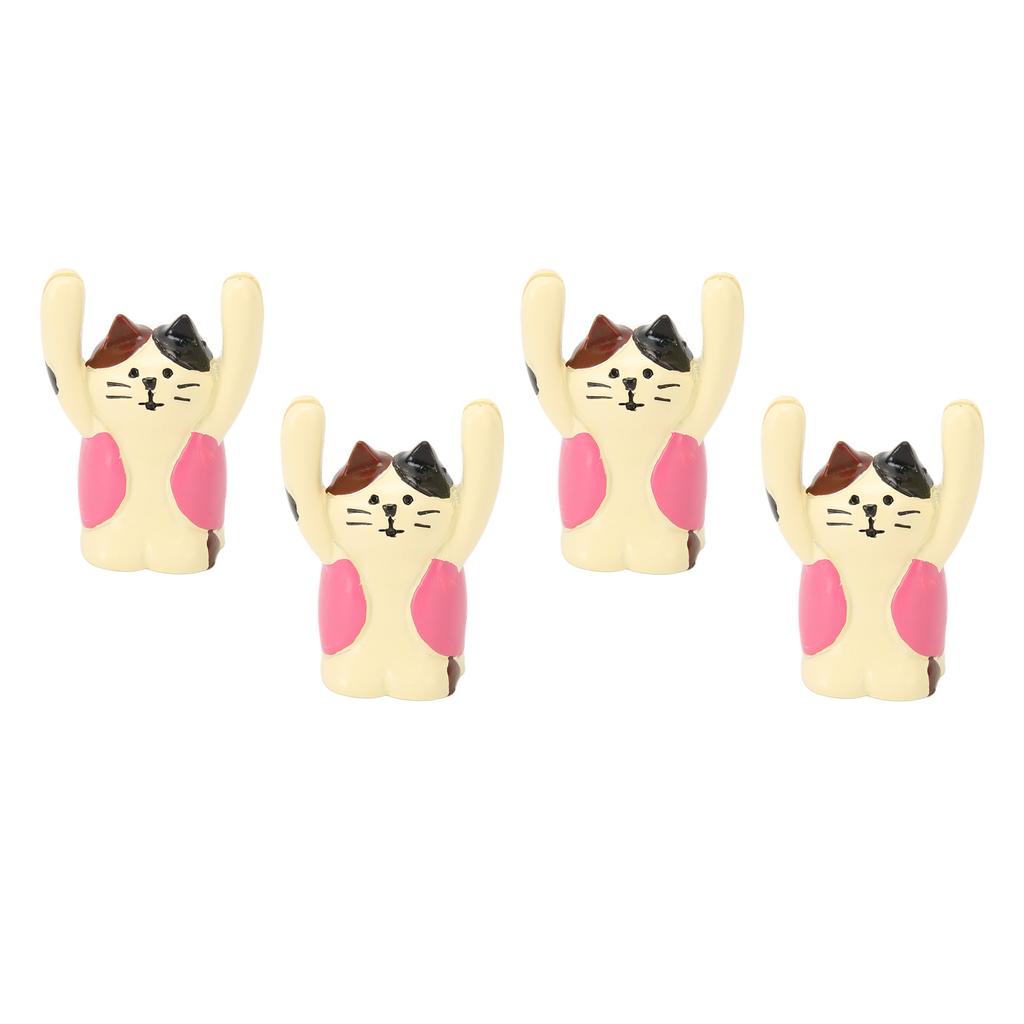 4Pcs Cartoon Photo Clip Cute Cat Resin Stable Eye Catching Animal Note Holder for Wedding Party