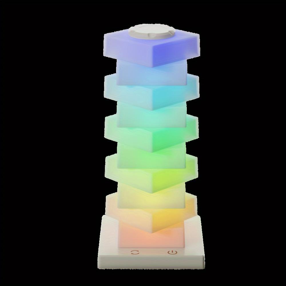 USB Powered Touch LED Desk Lamp, Creative DIY Stackable Color-changing Ambient Light, Non-waterproof ABS Plastic and Plastic Lampshade,with Power Cord