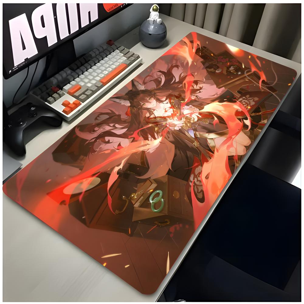 Game Character Honkai Star Rail Tingyun Mouse Pad Large Gaming Mousepad With Thick Stitched Edge NonSlip Desk Mat