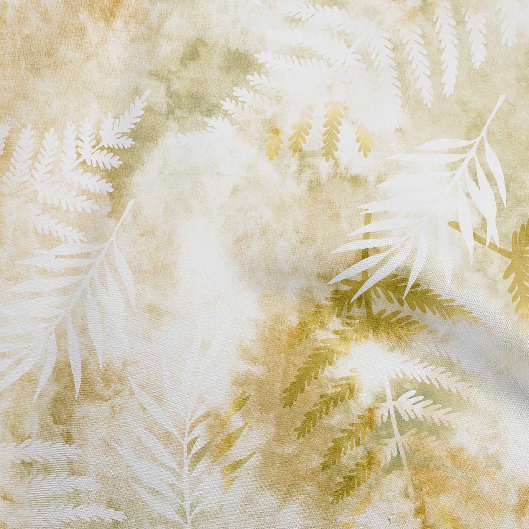 

OneOone Cotton Flex Темно-зелена тканина Тропічна акварельна швейна тканина Тканина з принтом у дворі 40 дюймів 42 Inch Wide - Viscose Chiffon жовтий