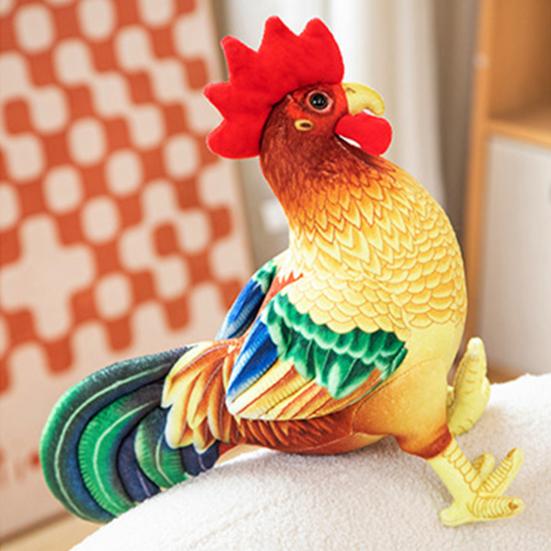 Rooster Plush Toy Soft Cotton Fully Filled Lovely Simulation Poultry Doll Plushies Companion Sofa Cushion Stuffed Animal Cartoon Chicken Doll