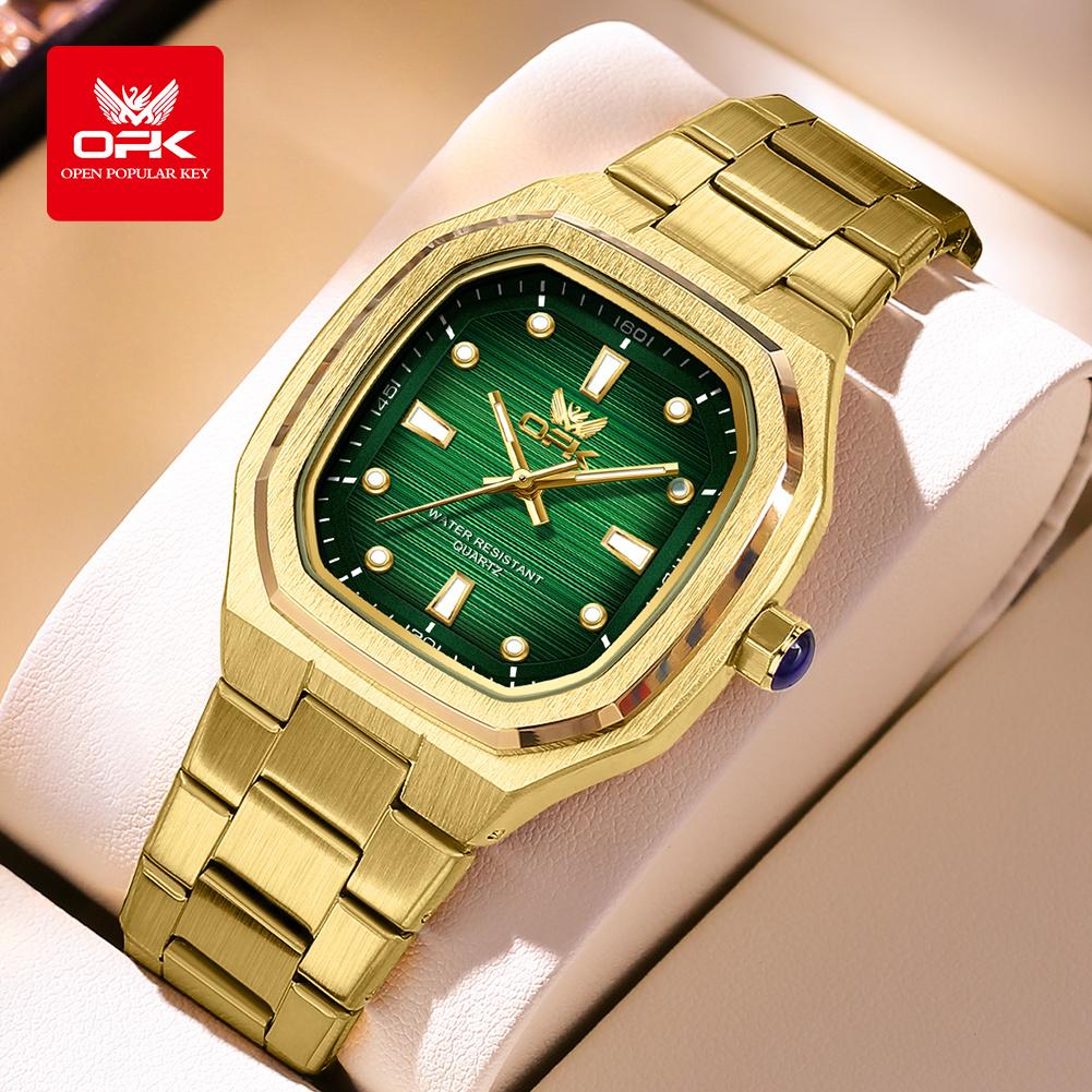 OPK 6044 Quartz Man Watch Steel Strap Waterproof Luminous Auto Date Men's Wristwatches Simple Fashion Watches For Men