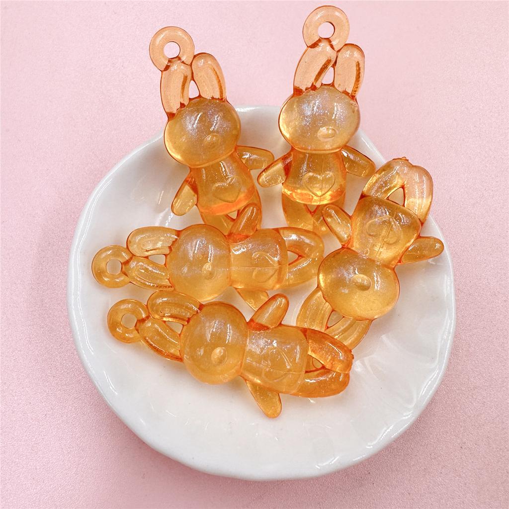 Einfache Mode Mode Acryl stehend Kaninchen DIY für Schmuck Herstellung Anhänger handgefertigten Material 5 Stück 23 * 46,5 mm Perlen exquisiten Schmuck