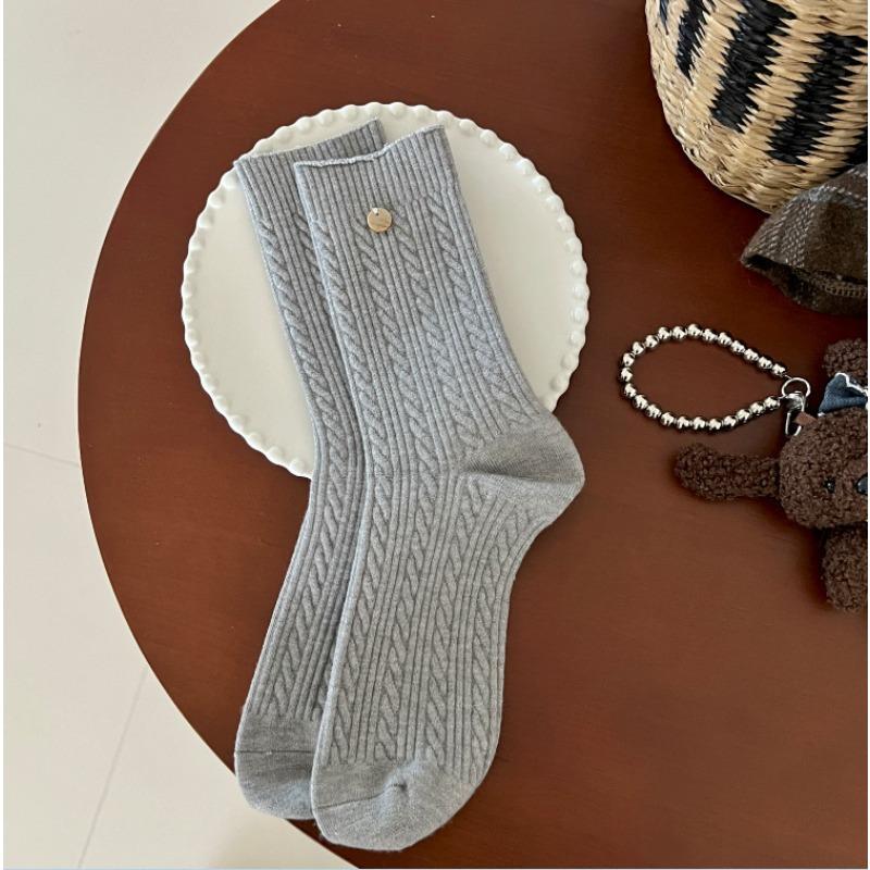 Fleece Knitted Socks for Women, Mid-calf Socks for Autumn and Winter, Thickened and Fleece for Warmth, Rabbit Fleece Long Socks, Pile Socks