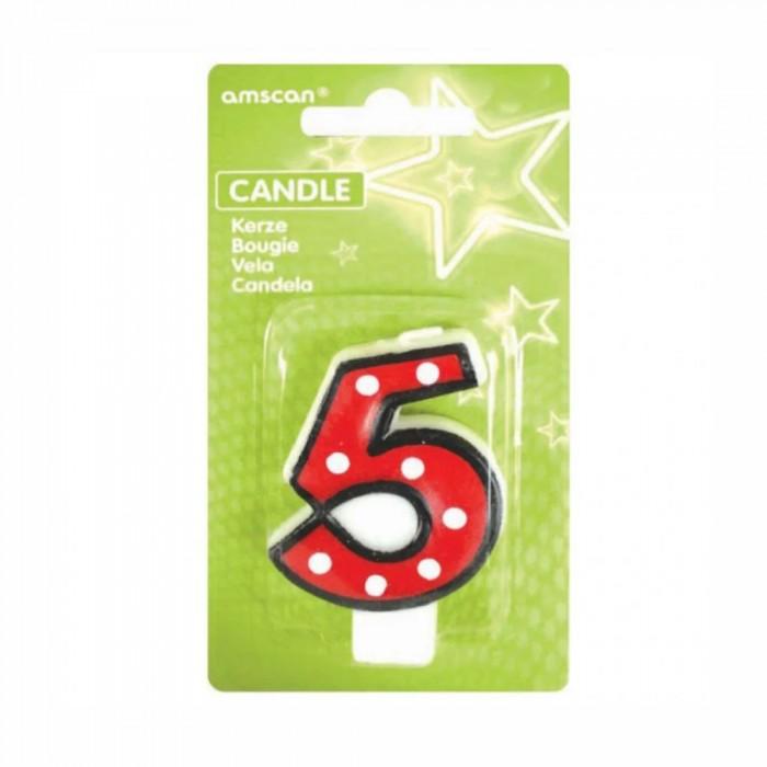 Amscan Lumânări de Ziua a 5-a cu Buline