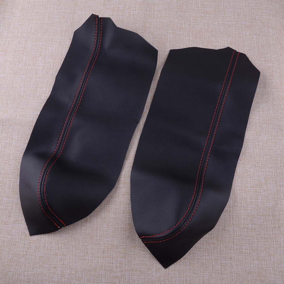 

1 пара подлокотников для дверей автомобиля, крышка панели, отделка поверхности кожи, подходит для Toyota Prius 2004 2005 2006 2007-2009, черный с красным