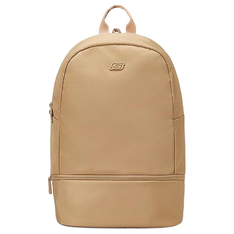 Skechers Sports Alliance Series Large Capacity Multi-Pocket Casual Fashion Fabric Backpack Unisex Backpack Caramel Almond L324U088-011L Caramel Almond