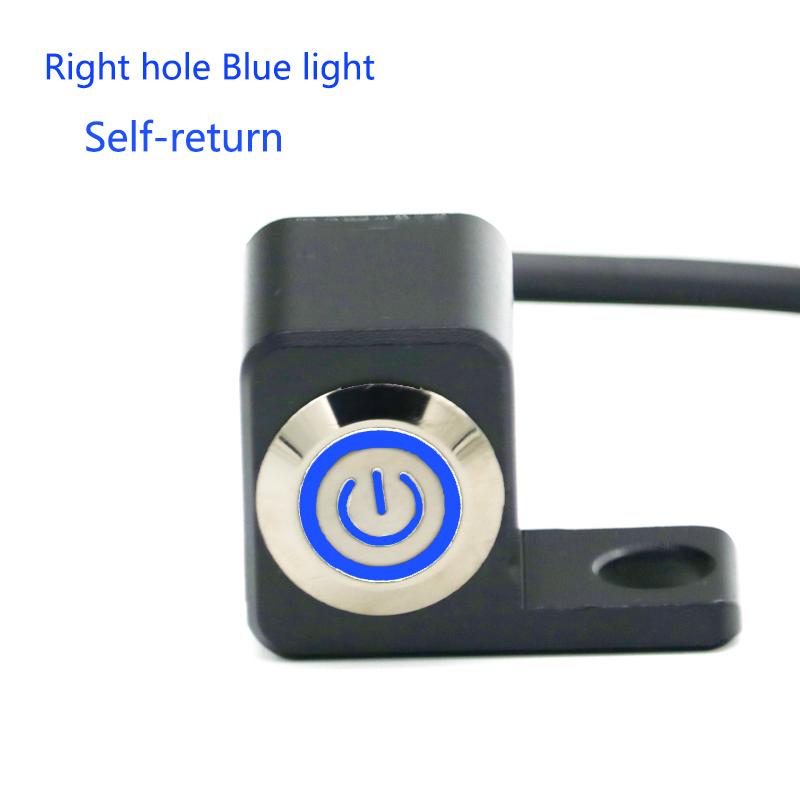 LMoDri 12V Motorcycle Switch 10mm Mirror Mount Motorbike Headlight Hazard Brake Fog Lights Manual/Self Return Waterproof