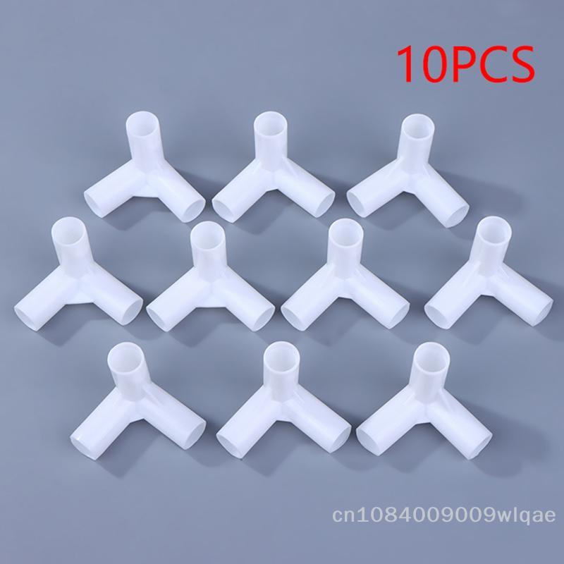 10 Pcs Plastic 3-Way Tube Connector - 3D Right Angle Tee Joint Fitting for Tent Poles and Mosquito Net Frames