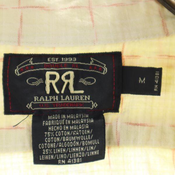 RRL Años 90 Rojo 3 Estrellas Etiqueta Inicial Peto asa Camisa manga corta Hombre Usado