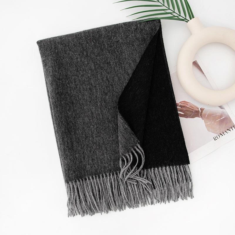 

Wool Solid Color Scarf Women s Winter High End New Style Tassel Neck Scarf Neck Warm Korean Style Versatile Shawl 200*70cm
