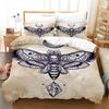 Death Moth Black Bedding Set, Gothic Bedding Set, Skull And Butterfly Cover, Luxury Home Bedding, 2pcs, 3pcs